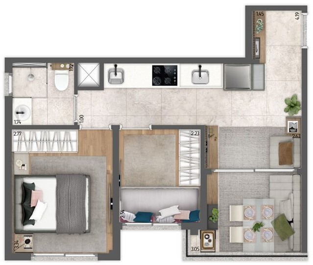 Apartamento à venda com 39m², 2 quartos sem vaga - 15