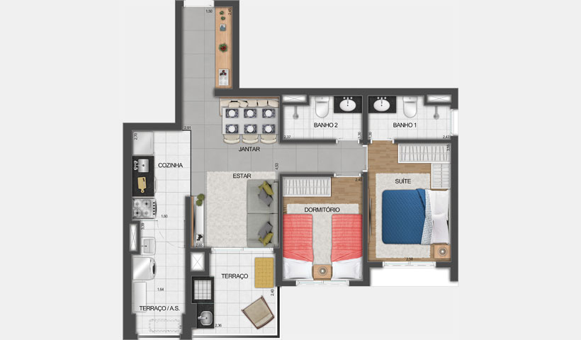 Apartamento à venda com 67m², 2 quartos com vaga - 16