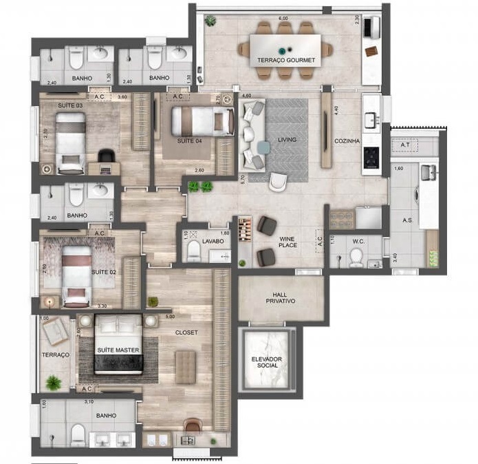 Apartamento à venda com 142m², 4 quartos com vaga - 30