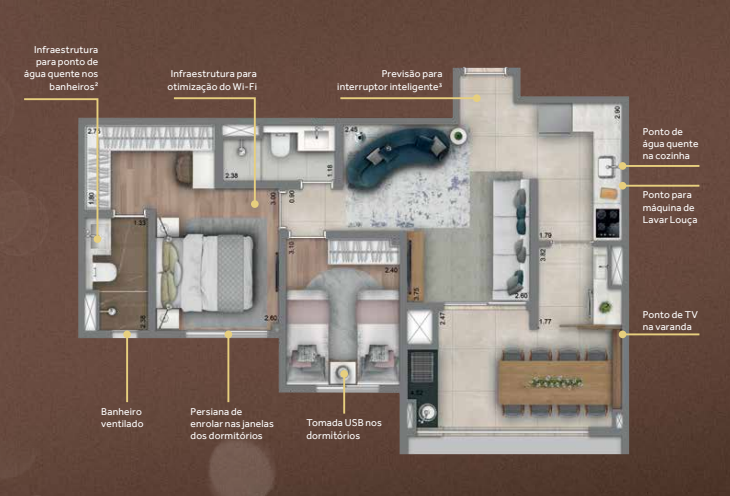 Apartamento à venda com 67m², 2 quartos com vaga - 18