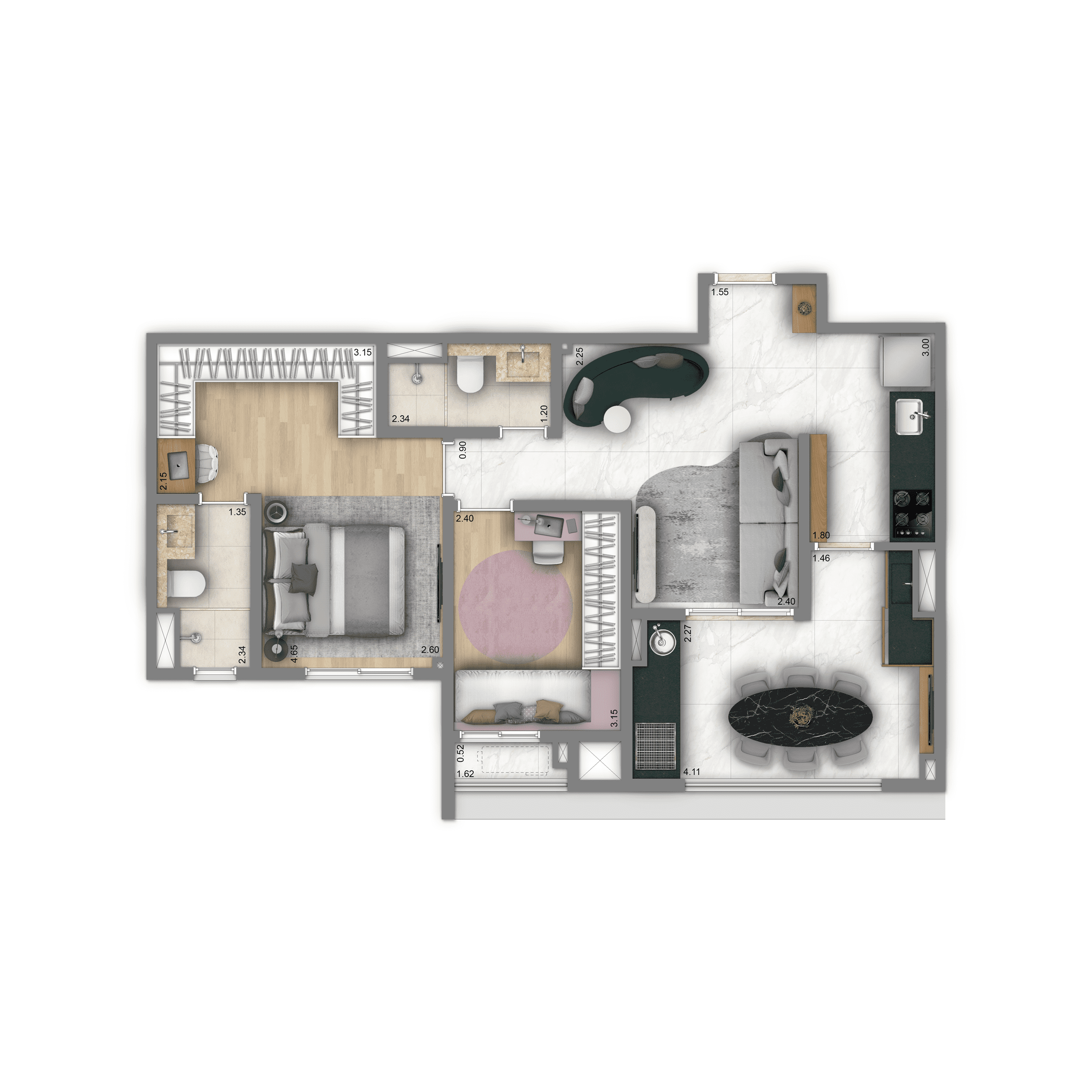 Apartamento à venda com 68m², 2 quartos com vaga - 15