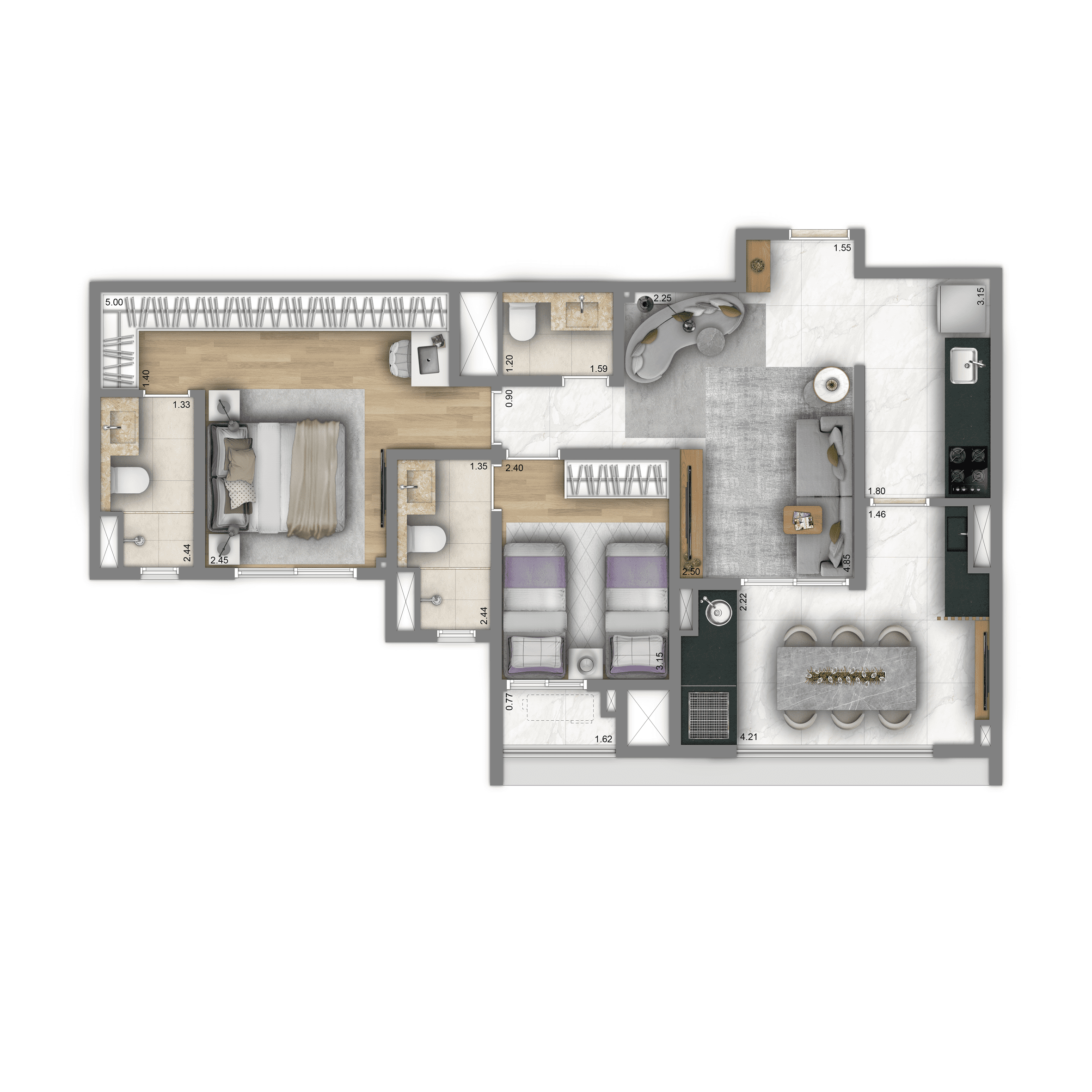 Apartamento à venda com 74m², 2 quartos com vaga - 15