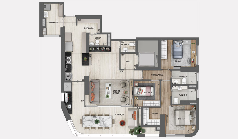 Apartamento à venda com 134m², 3 quartos com vaga - 26