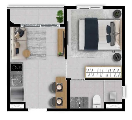 Apartamento à venda com 24m², 1 quarto sem vaga - 16