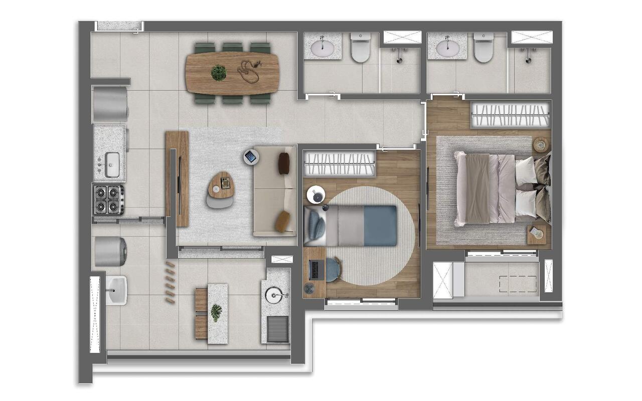 Apartamento à venda com 61m², 2 quartos com vaga - 19