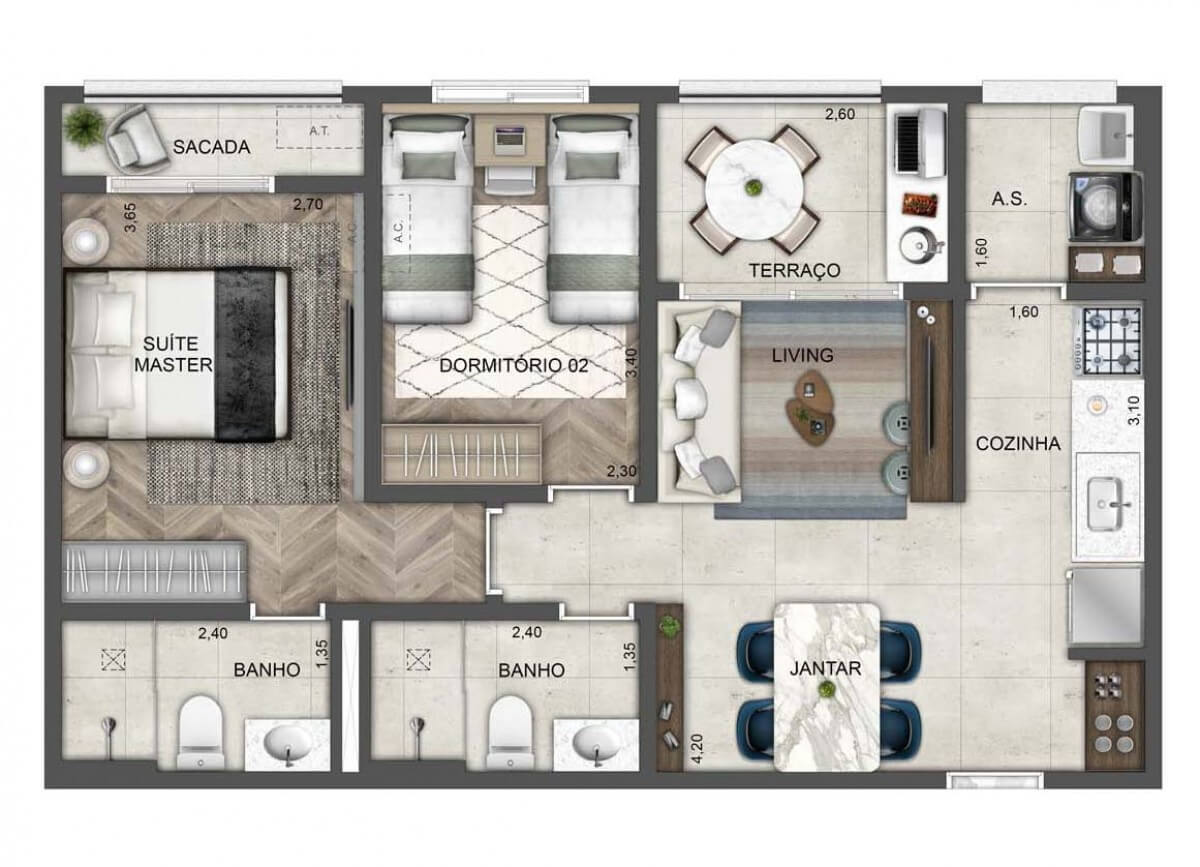 Apartamento à venda com 62m², 2 quartos com vaga - 28