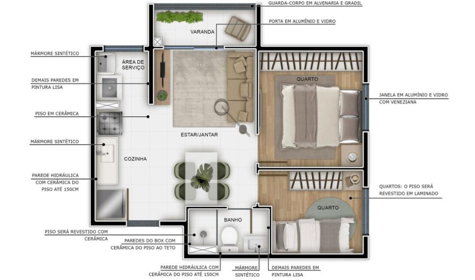 Apartamento à venda com 35m², 2 quartos sem vaga - 17