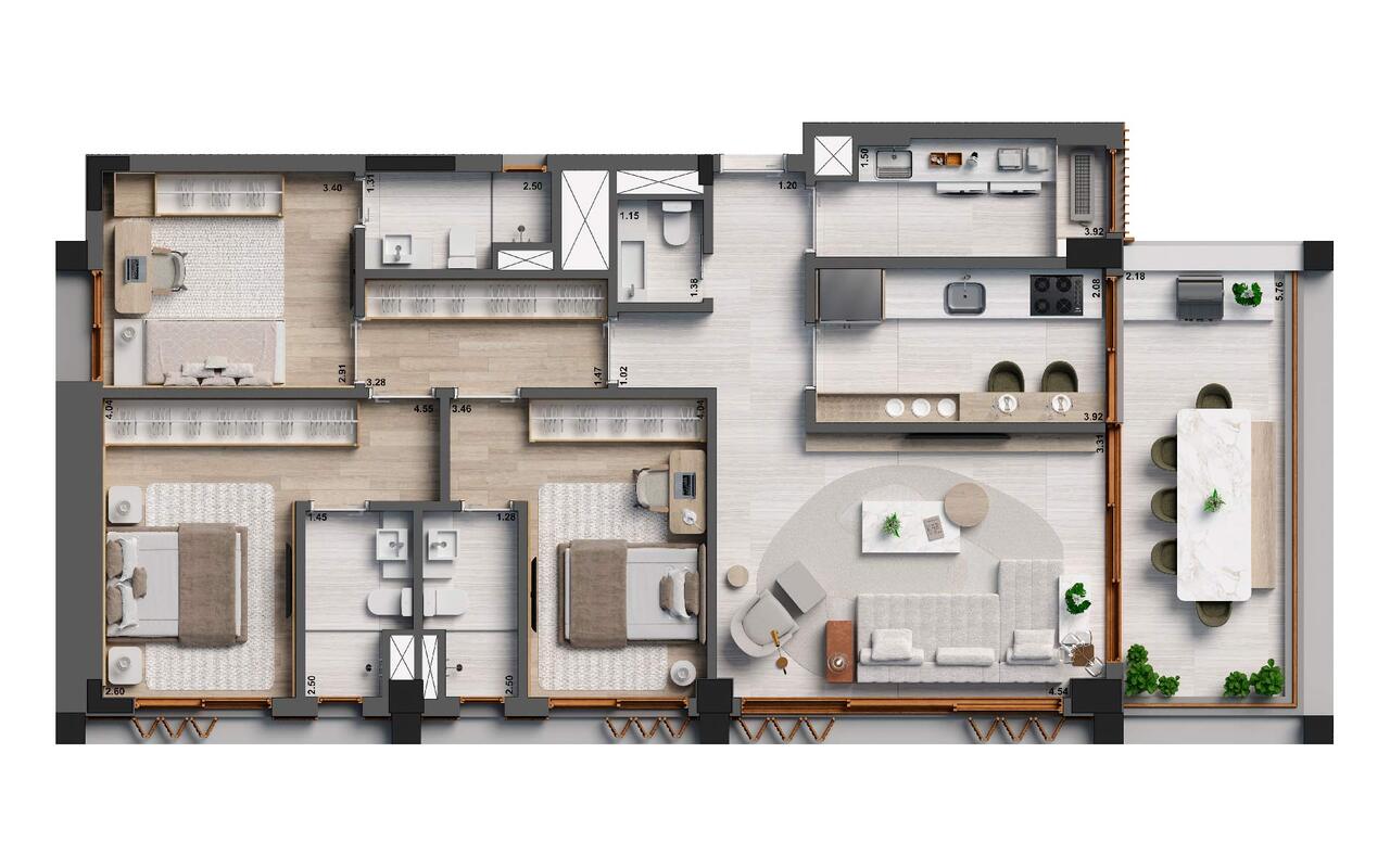 Apartamento à venda com 132m², 3 quartos com vaga - 17