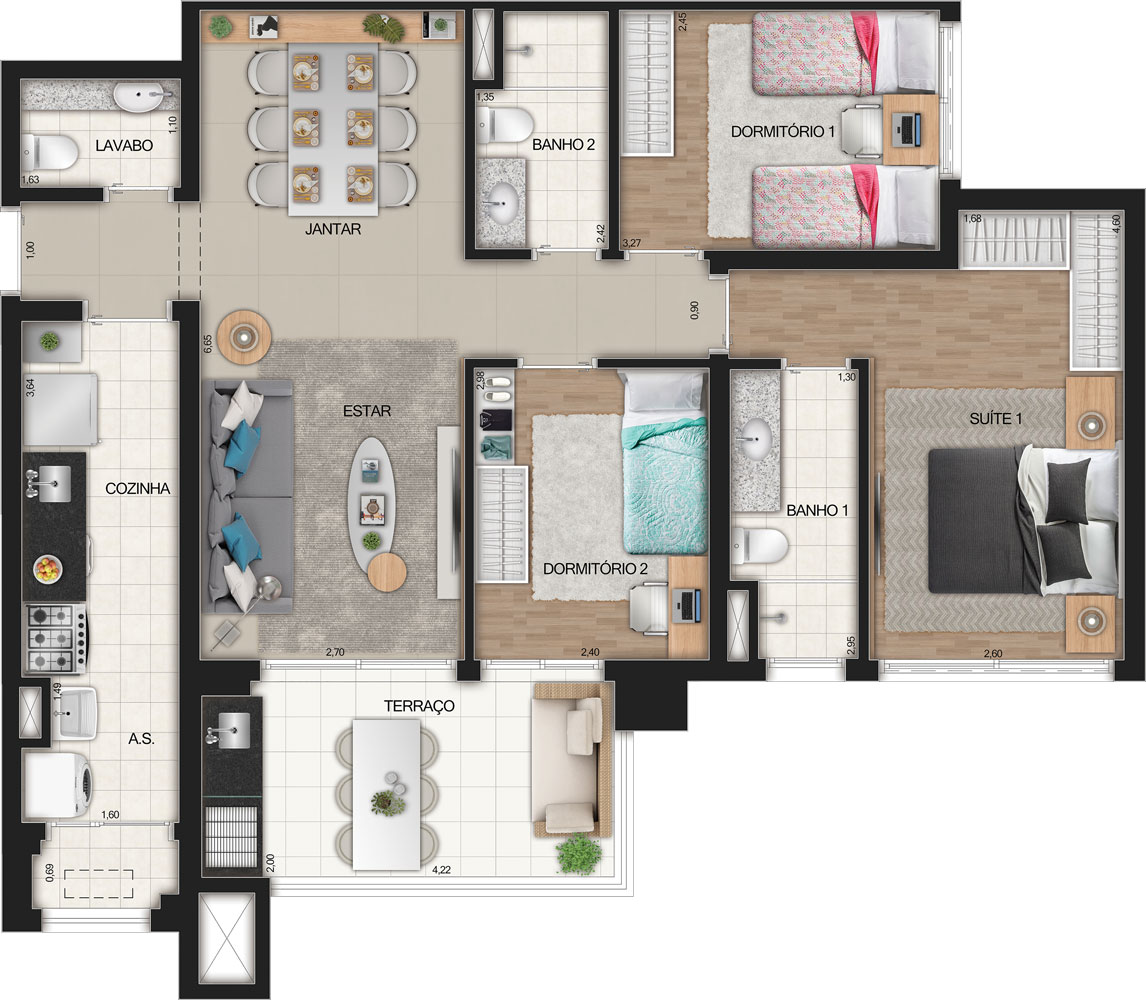 Apartamento à venda com 91m², 3 quartos com vaga - 25