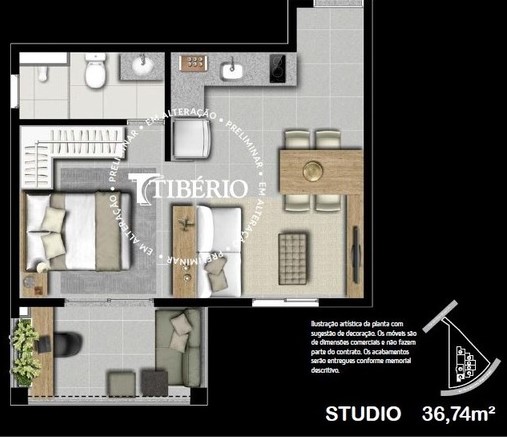 Apartamento à venda com 36m², 1 quarto sem vaga - 27