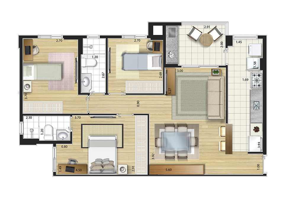 Apartamento à venda com 85m², 3 quartos com vaga - 8
