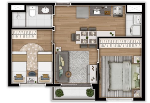 Apartamento à venda com 44m², 2 quartos com vaga - 24