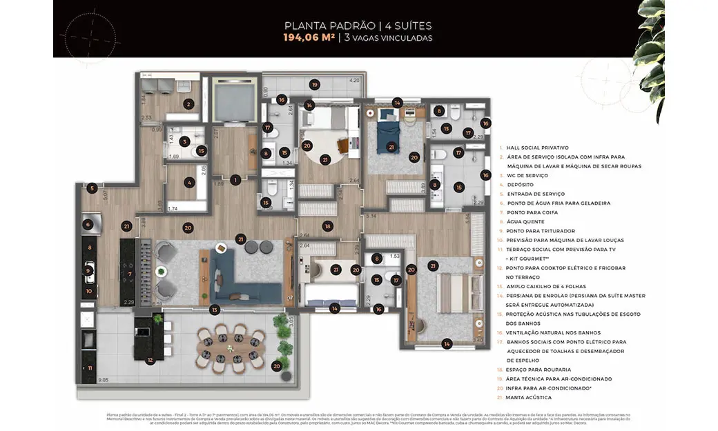 Apartamento à venda com 194m², 4 quartos com vaga - 23