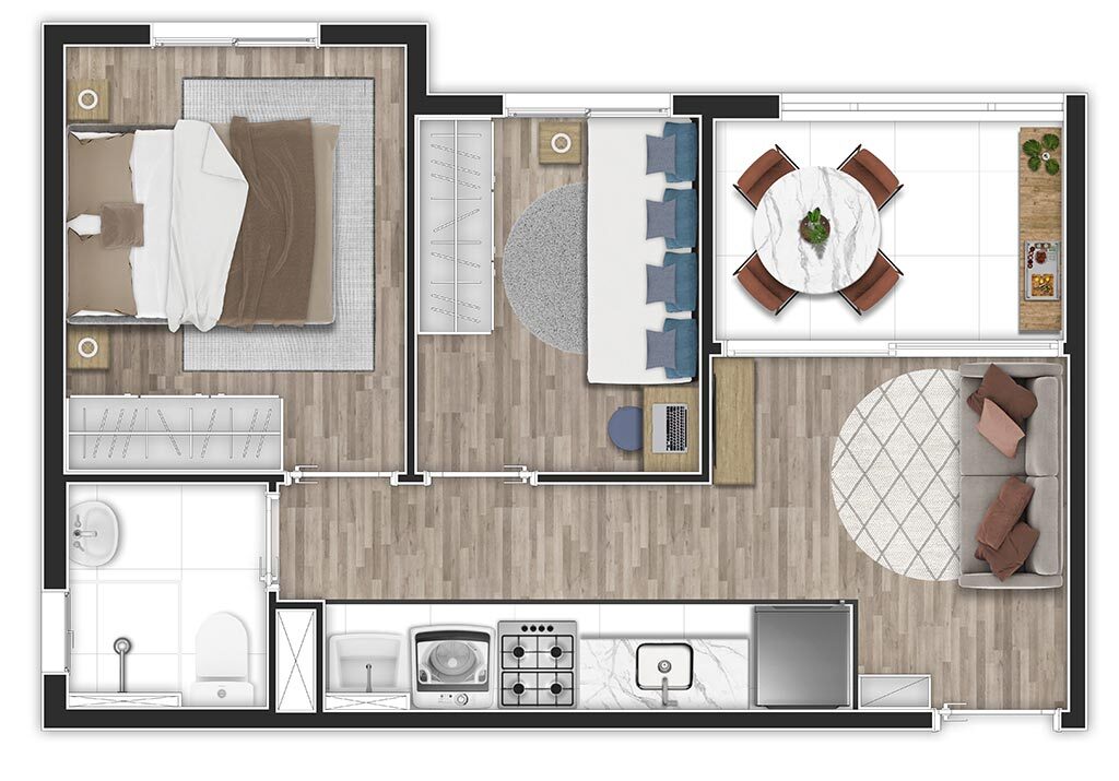 Apartamento à venda com 34m², 2 quartos sem vaga - 18