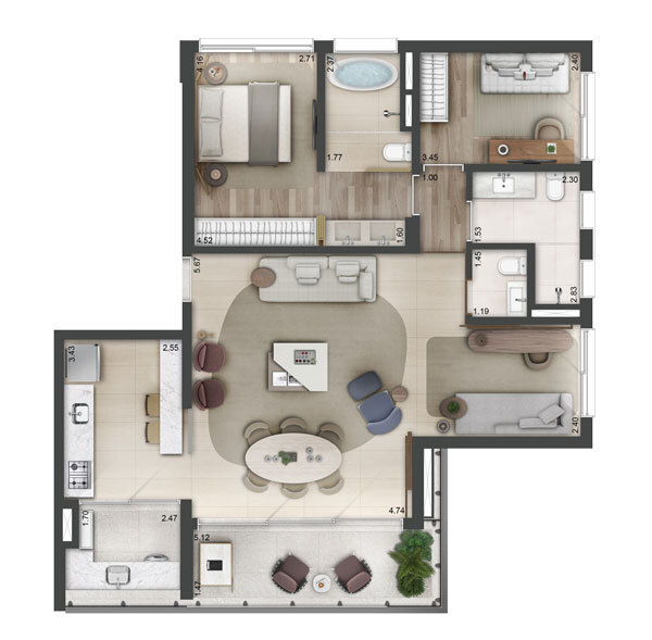 Apartamento à venda com 111m², 3 quartos com vaga - 18