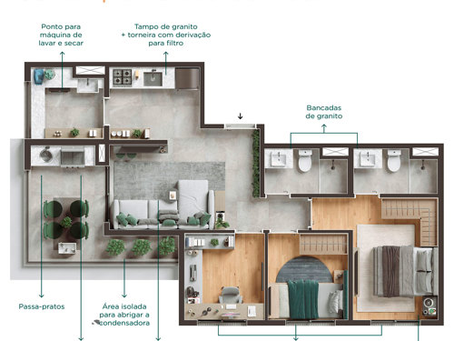 Apartamento à venda com 65m², 3 quartos com vaga - 39