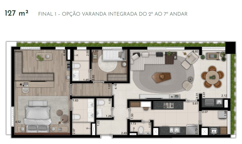 Apartamento à venda com 137m², 2 quartos com vaga - 24