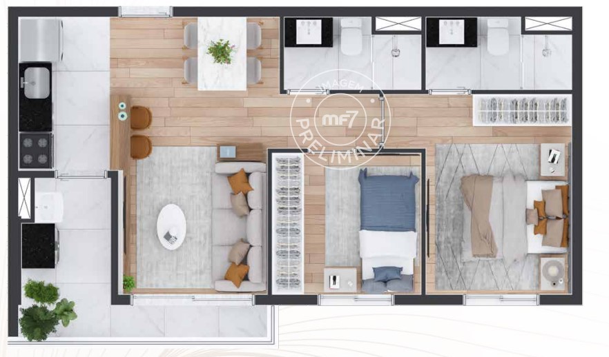 Apartamento à venda com 50m², 2 quartos sem vaga - 19