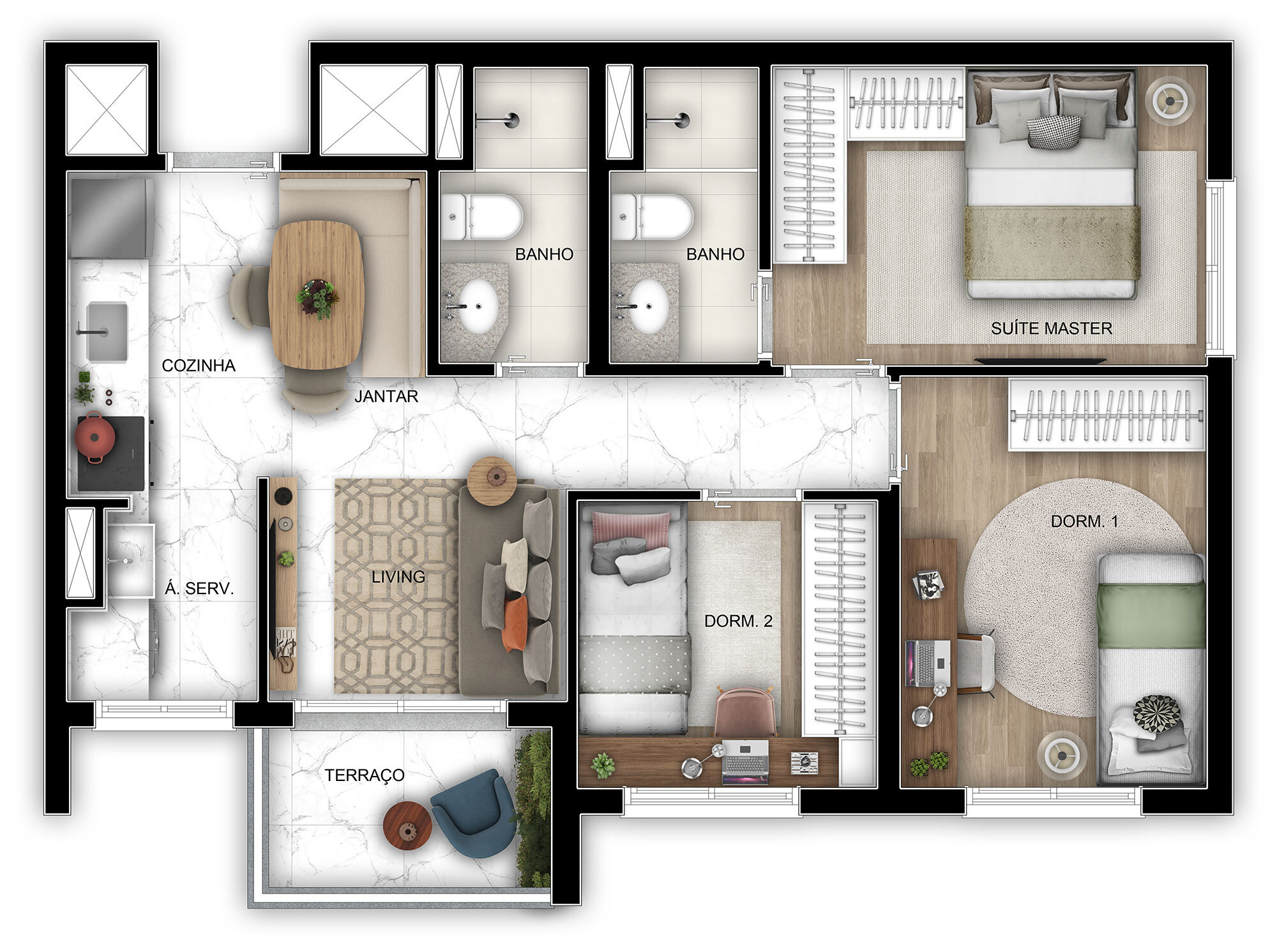 Apartamento à venda com 56m², 3 quartos com vaga - 26