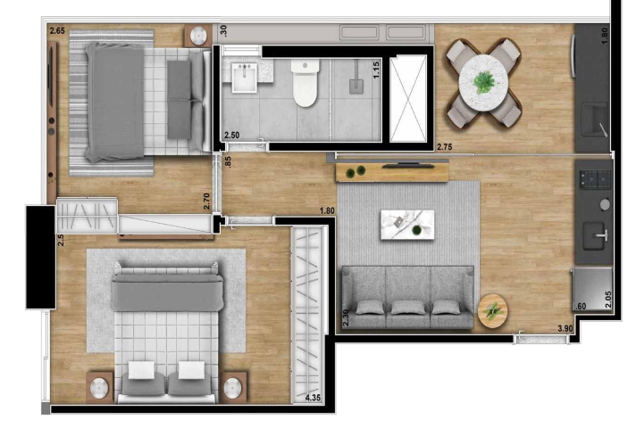 Apartamento à venda com 45m², 2 quartos com vaga - 26