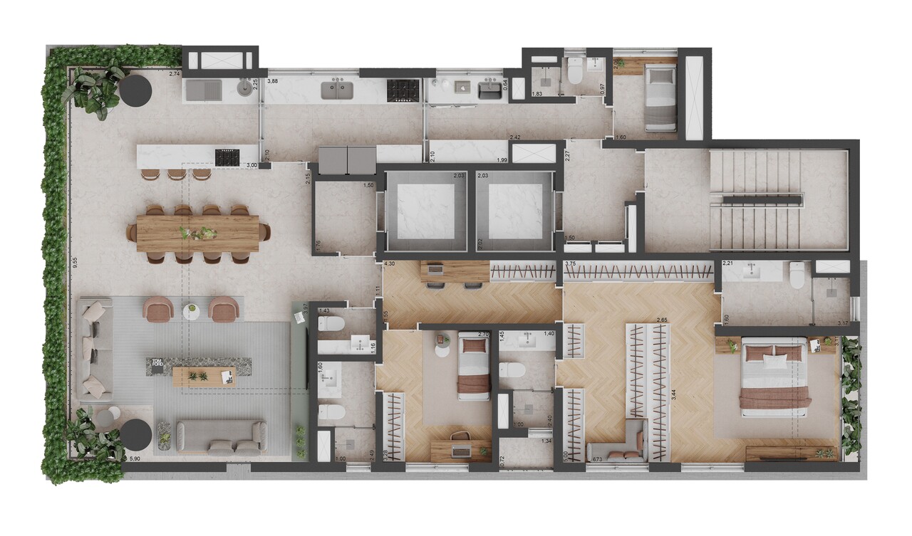 Apartamento à venda com 167m², 3 quartos com vaga - 21