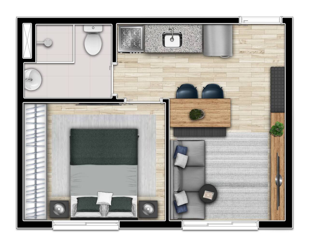 Apartamento à venda com 30m², 1 quarto sem vaga - 25