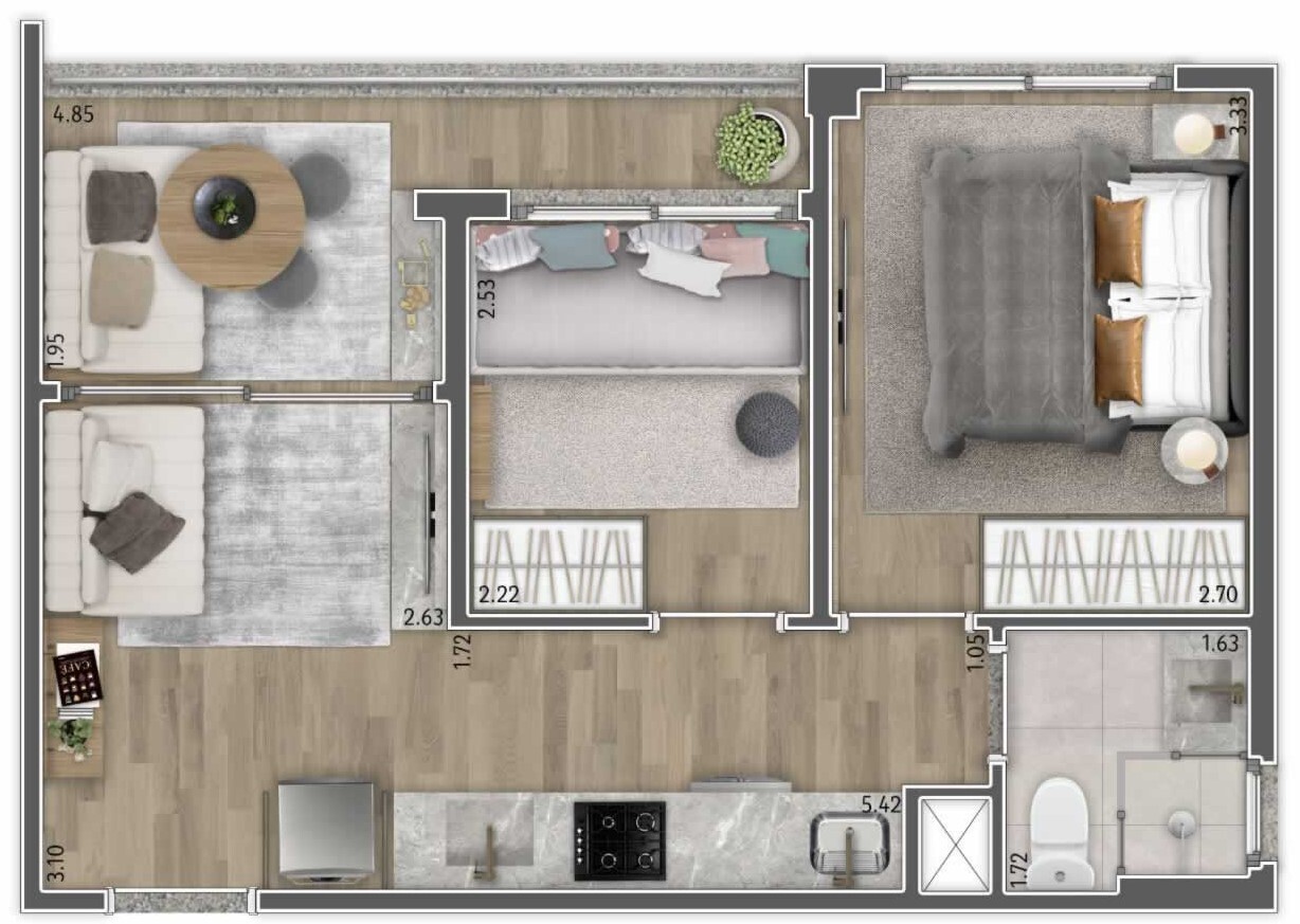 Apartamento à venda com 39m², 2 quartos sem vaga - 19