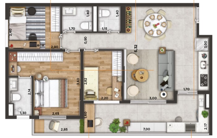 Apartamento à venda com 84m², 3 quartos com vaga - 12