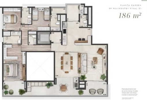 Apartamento à venda com 186m², 3 quartos com vaga - 18