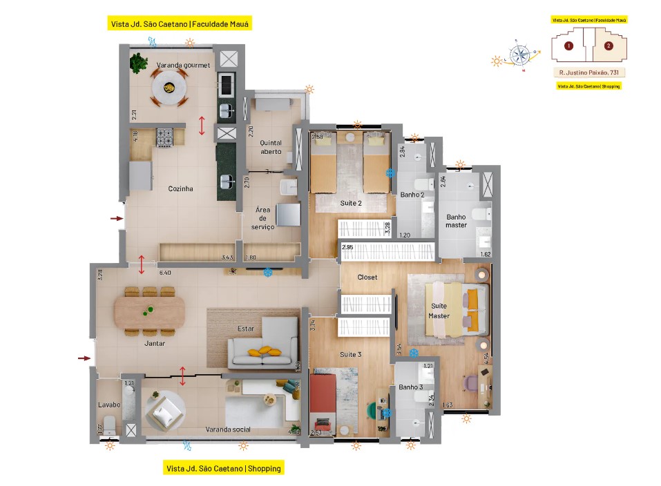 Apartamento à venda com 129m², 3 quartos com vaga - 25