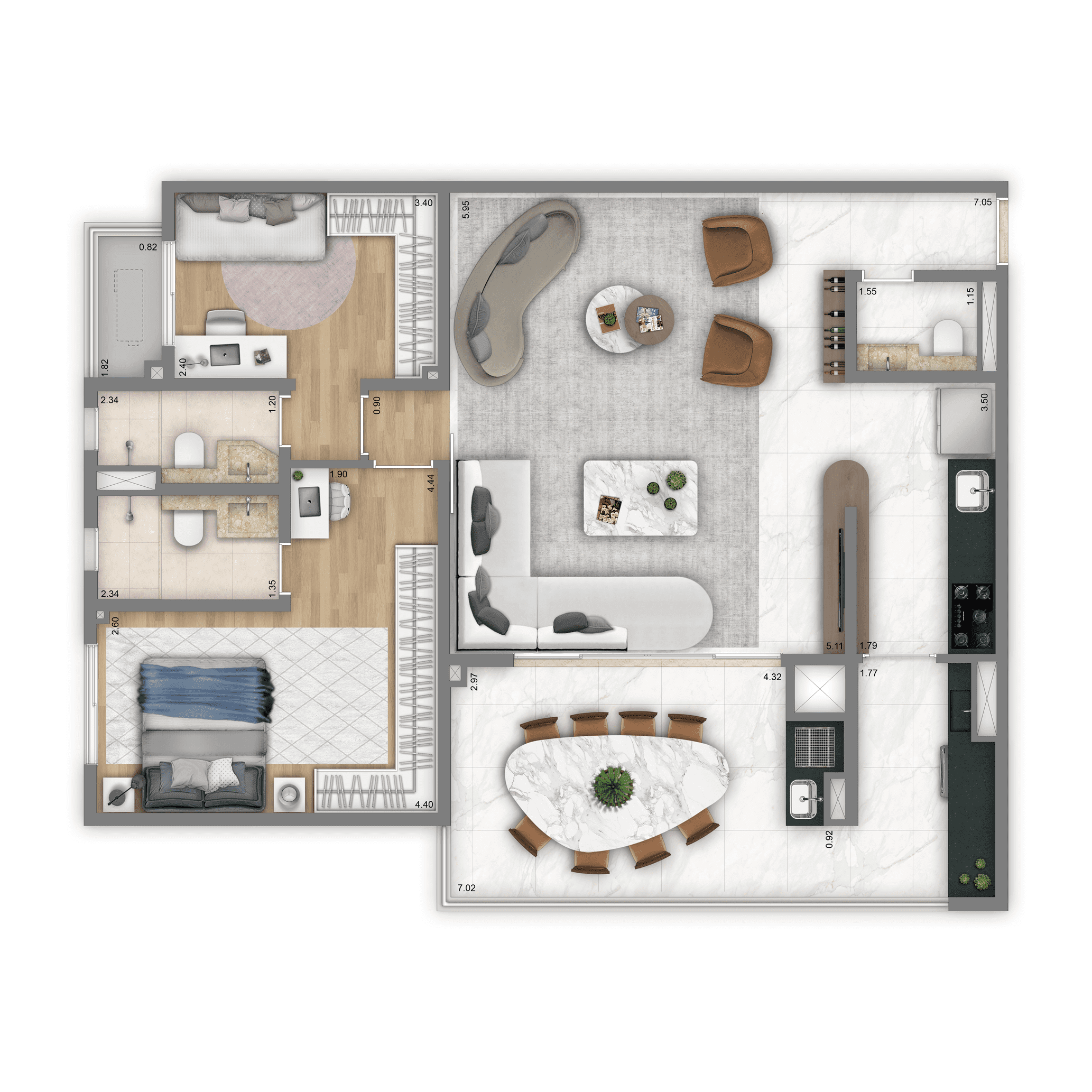 Apartamento à venda com 104m², 2 quartos com vaga - 17