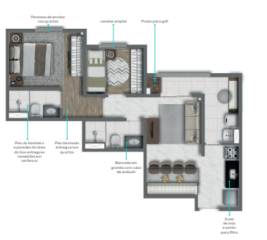 Apartamento à venda com 60m², 3 quartos com vaga - 19