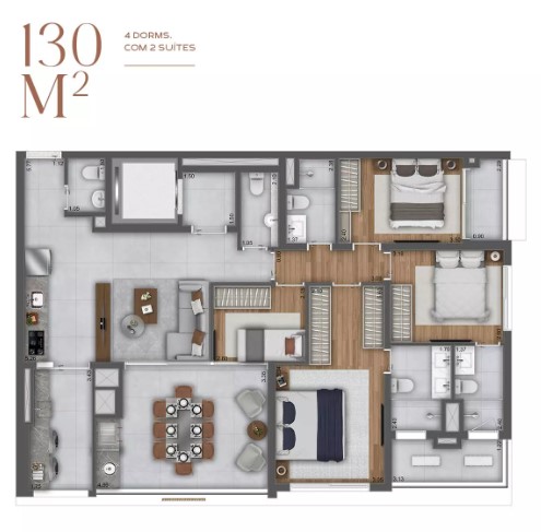 Apartamento à venda com 130m², 4 quartos com vaga - 26