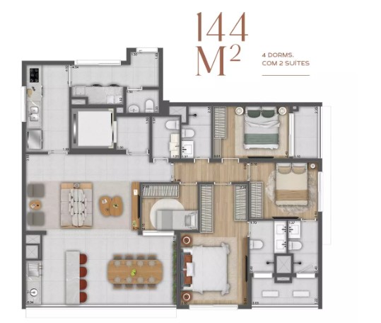 Apartamento à venda com 144m², 4 quartos com vaga - 26