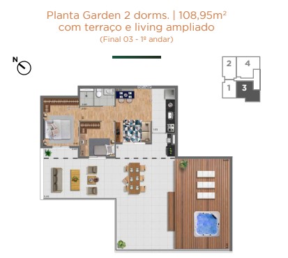 Apartamento à venda com 108m², 2 quartos com vaga - 20