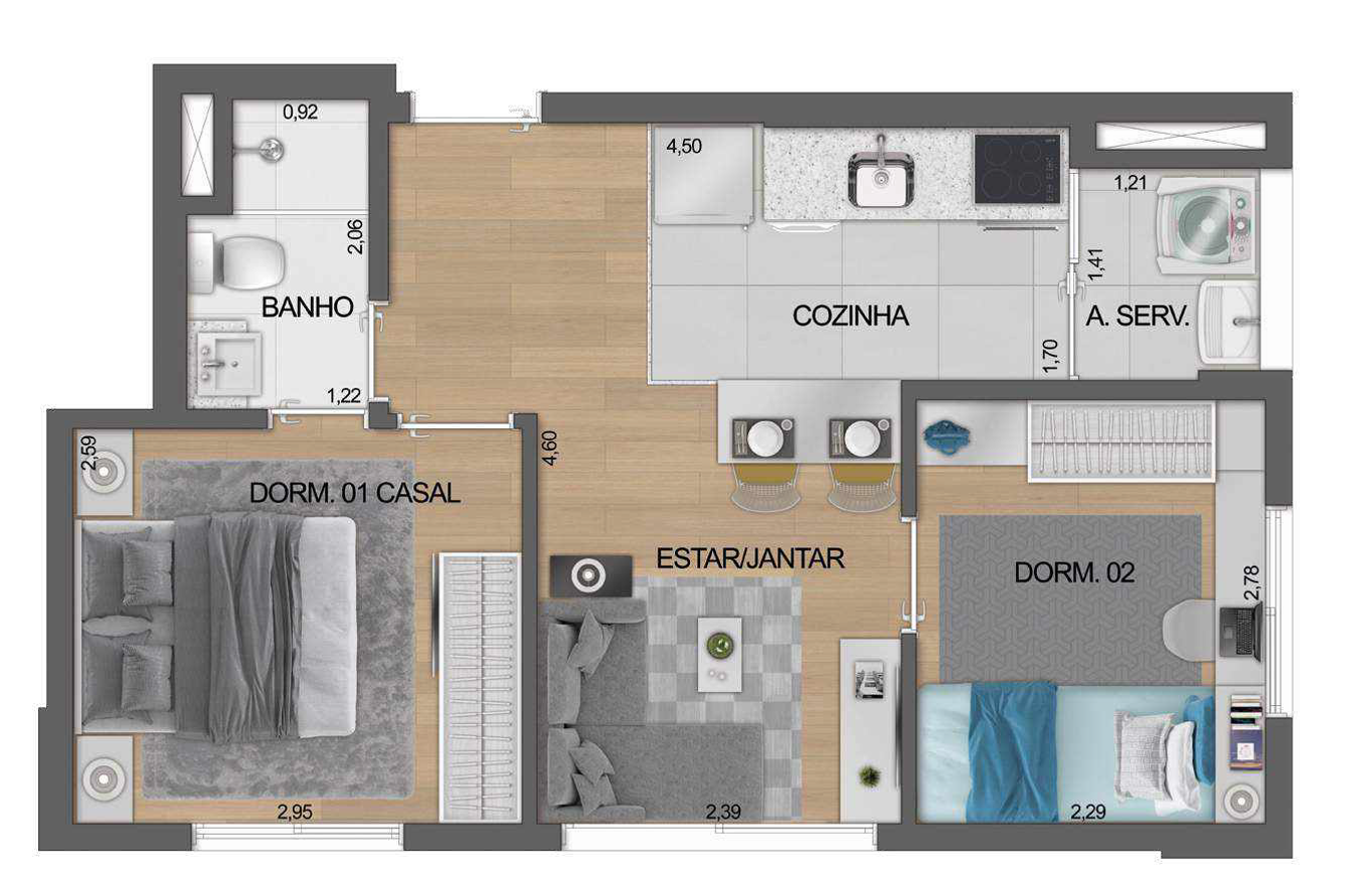 Apartamento à venda com 39m², 2 quartos sem vaga - 17