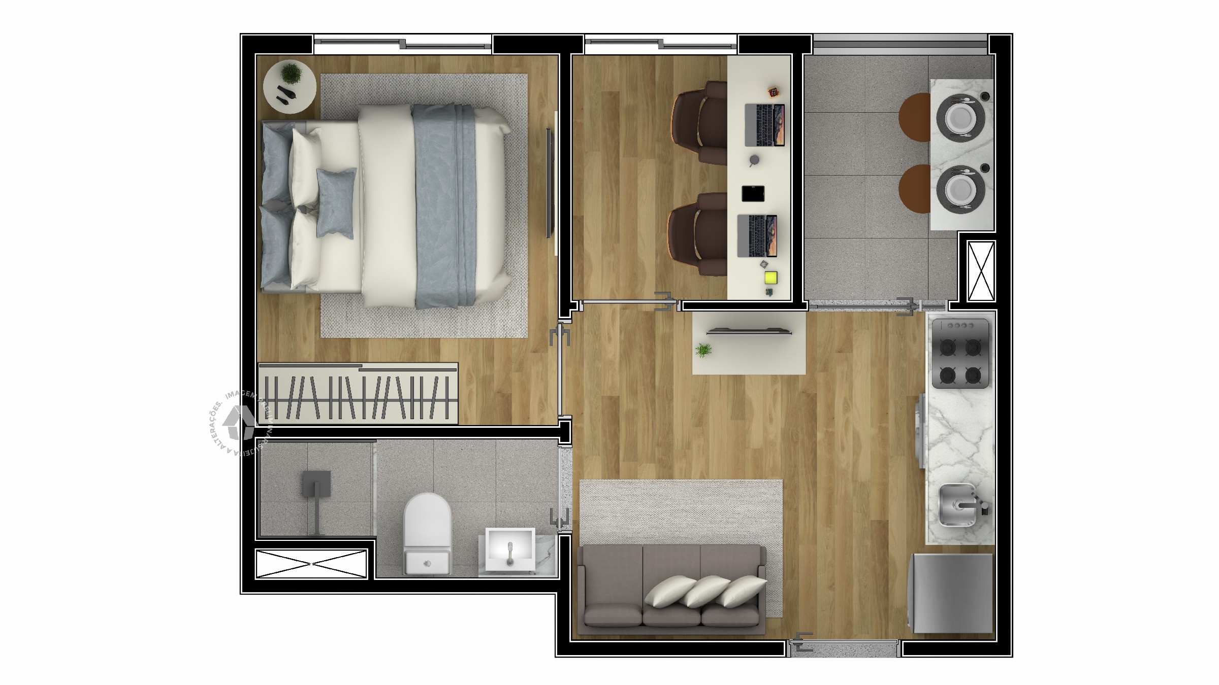 Apartamento à venda com 35m², 1 quarto sem vaga - 21