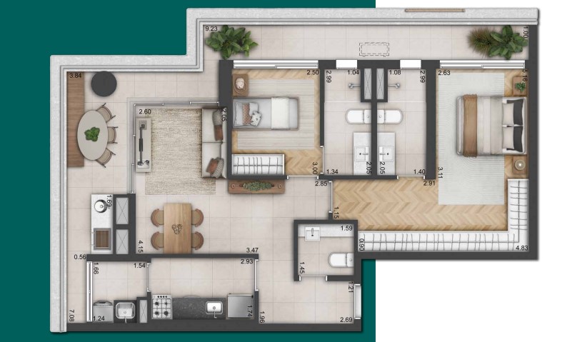 Apartamento à venda com 98m², 2 quartos com vaga - 24