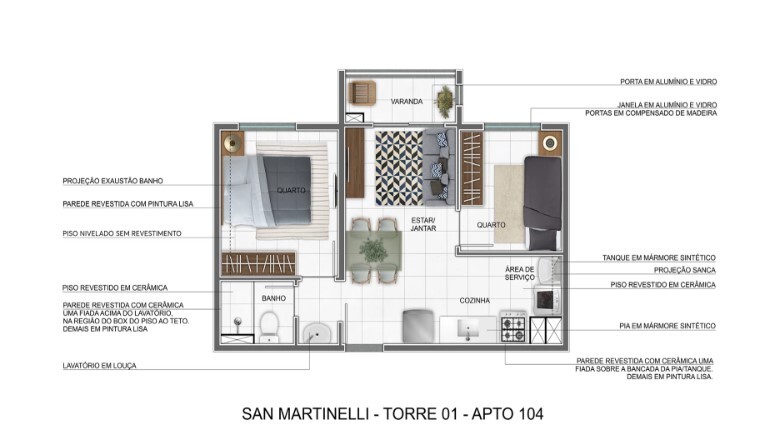 Apartamento à venda com 33m², 2 quartos sem vaga - 9