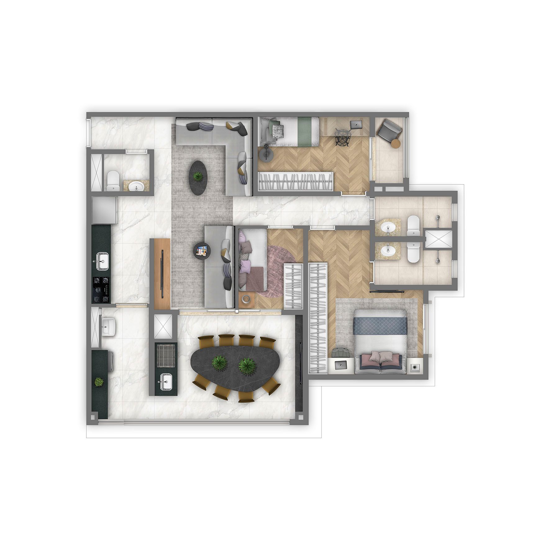 Apartamento à venda com 95m², 3 quartos com vaga - 19