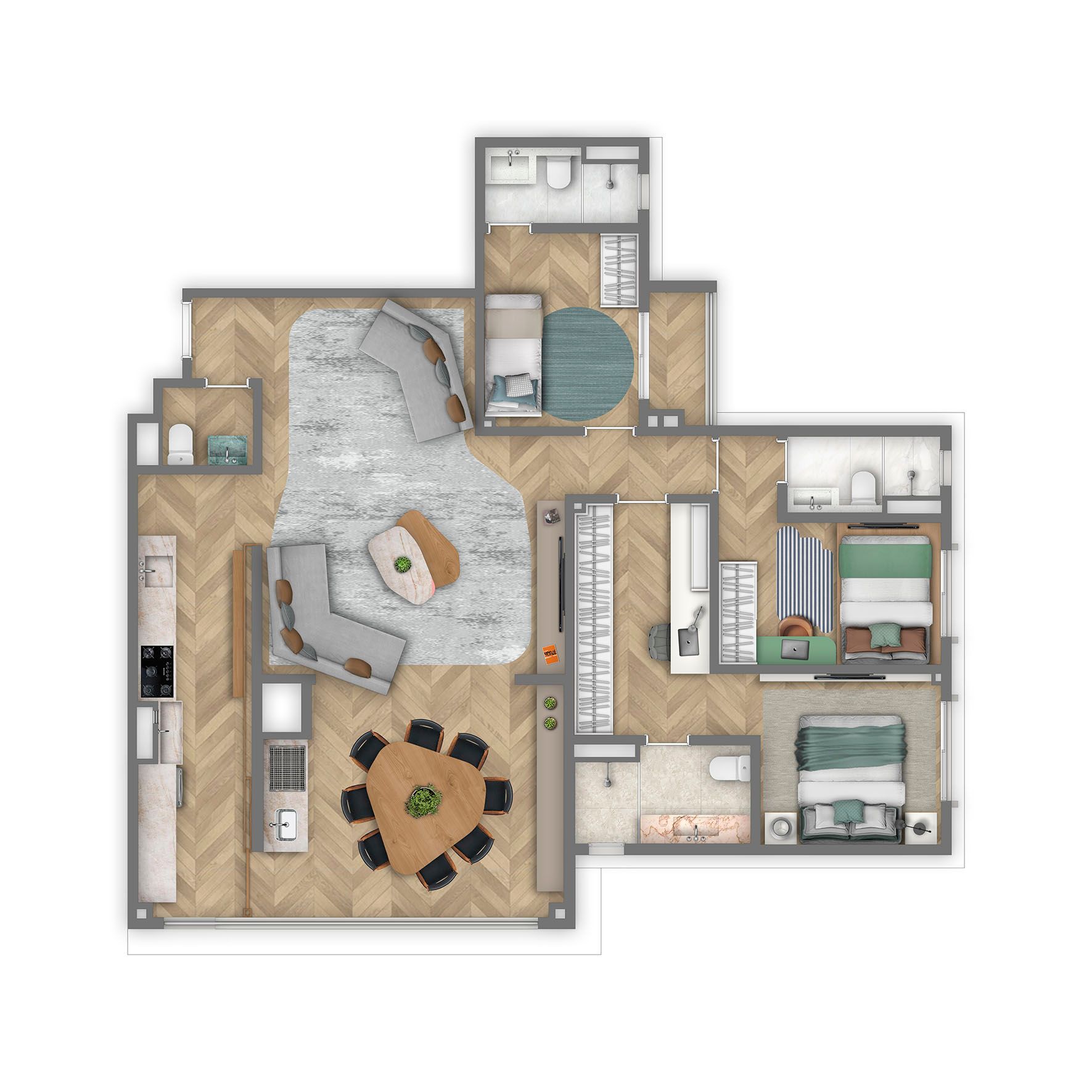 Apartamento à venda com 115m², 3 quartos com vaga - 19