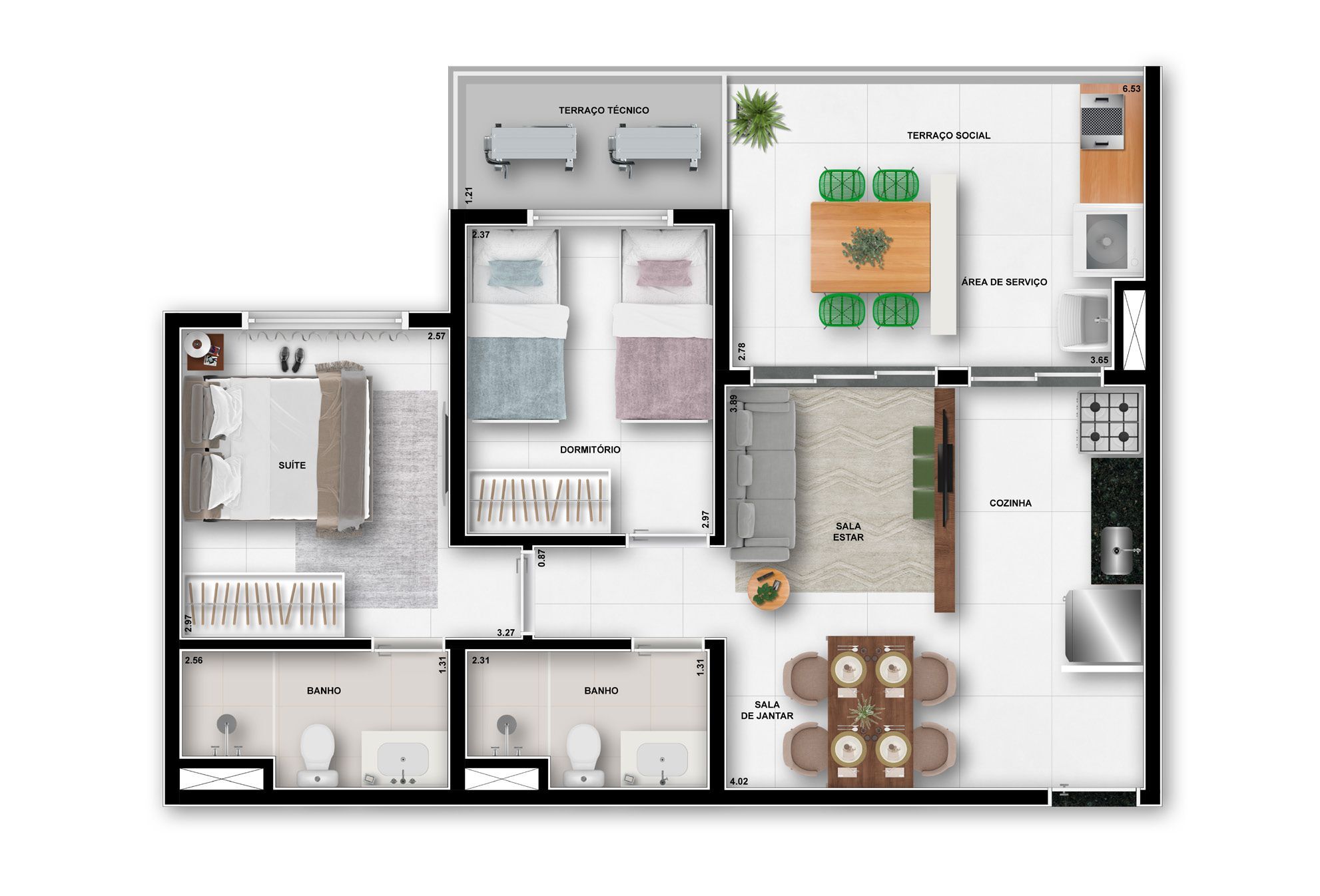 Apartamento à venda com 60m², 2 quartos com vaga - 22