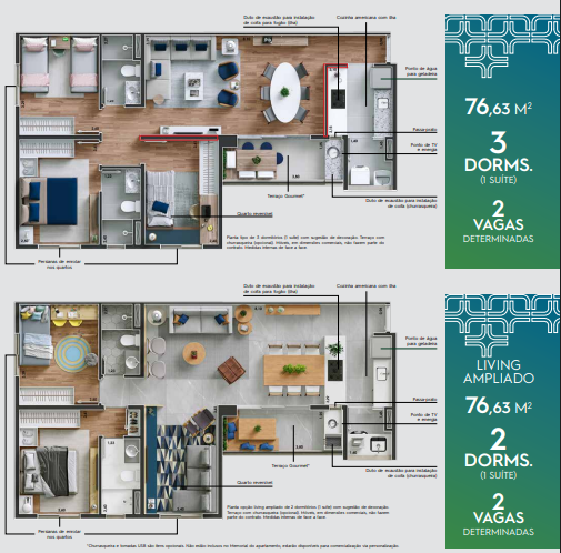 Apartamento à venda com 76m², 3 quartos com vaga - 22