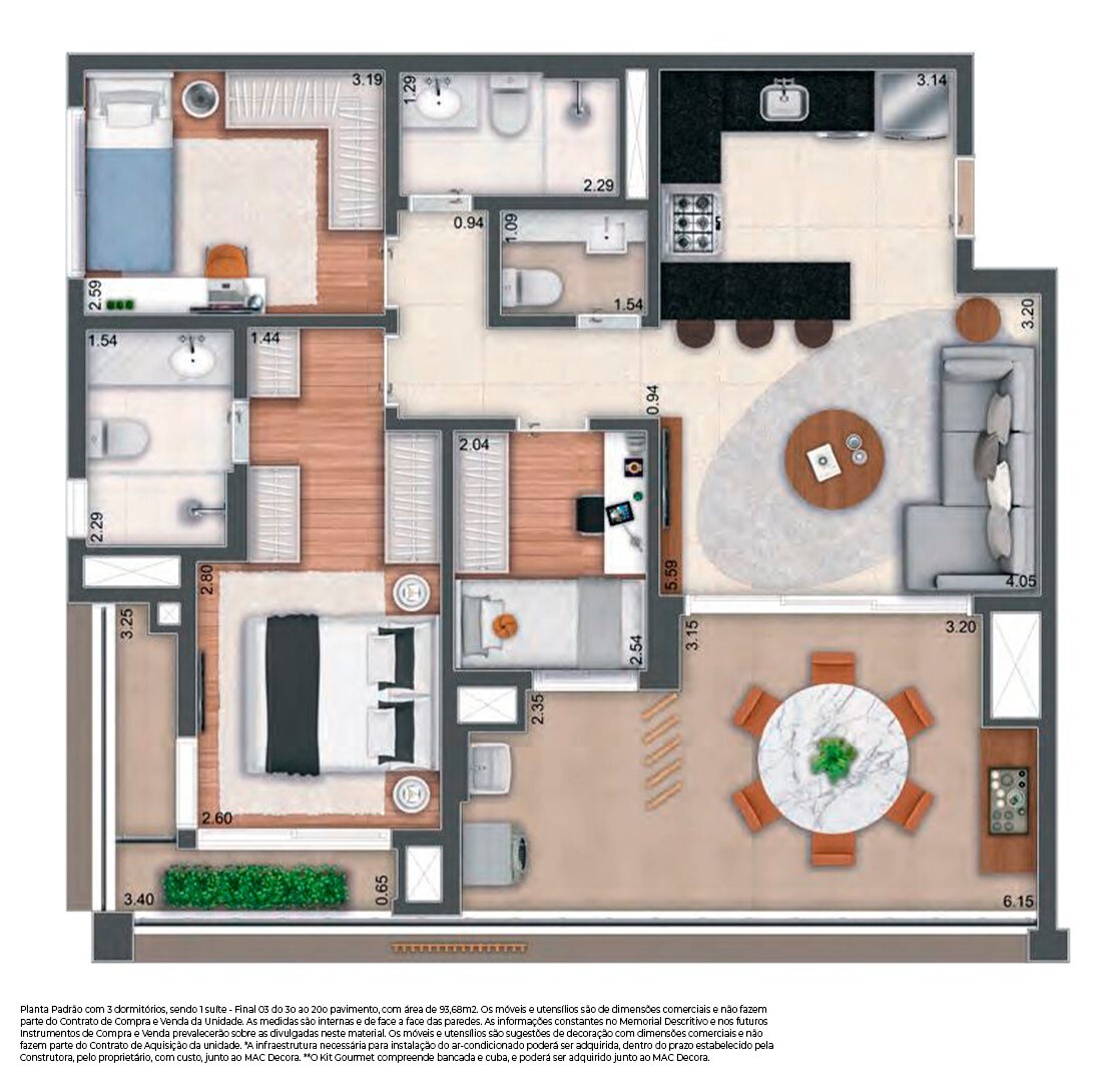 Apartamento à venda com 93m², 3 quartos com vaga - 22
