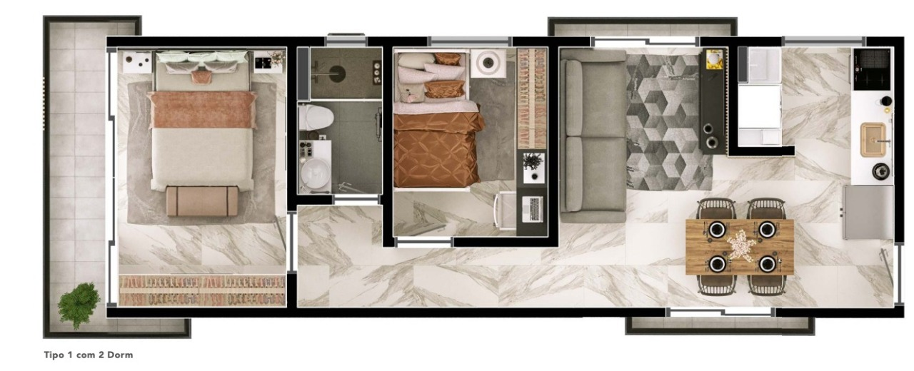 Apartamento à venda com 44m², 2 quartos sem vaga - 16