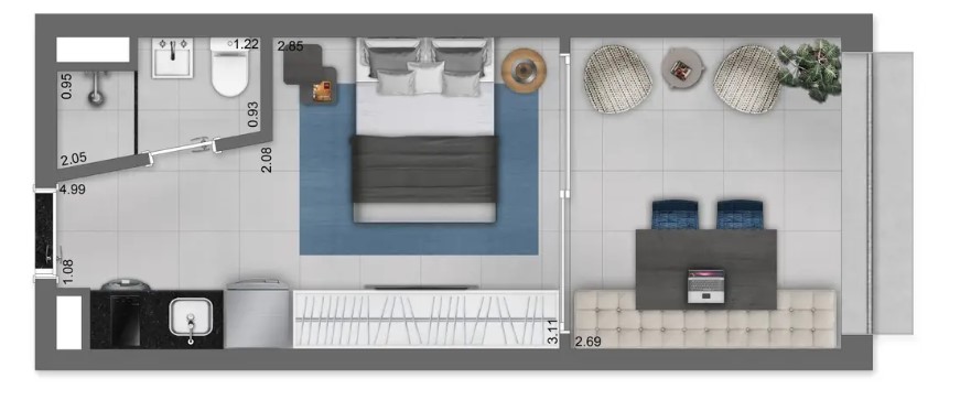 Apartamento à venda com 73m², 1 quarto sem vaga - 15