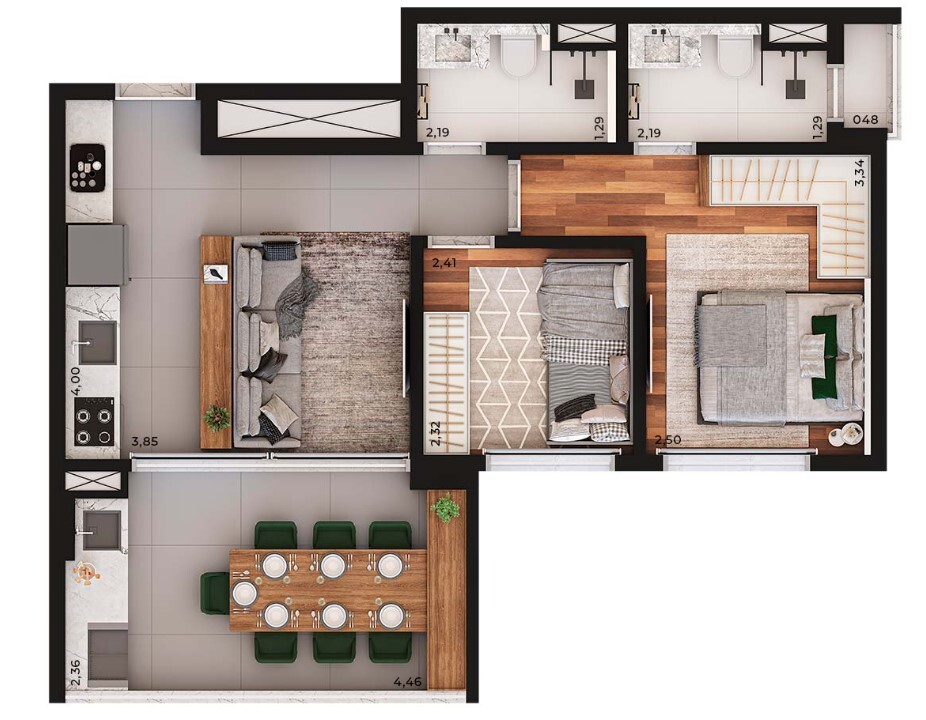 Apartamento à venda com 56m², 2 quartos com vaga - 30