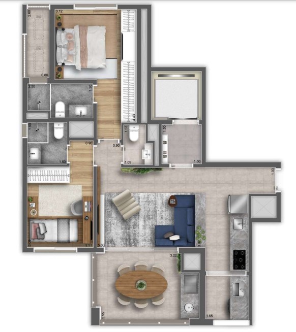 Apartamento à venda com 80m², 2 quartos com vaga - 20