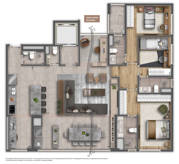Apartamento à venda com 147m², 4 quartos com vaga - 21