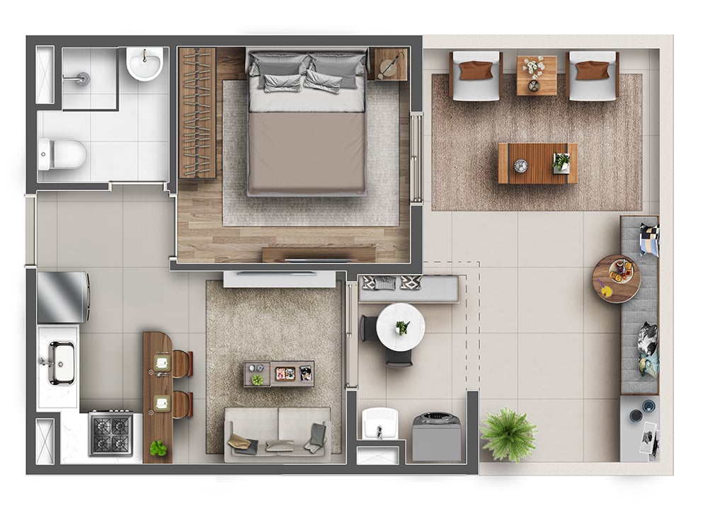 Apartamento à venda com 41m², 1 quarto com vaga - 27